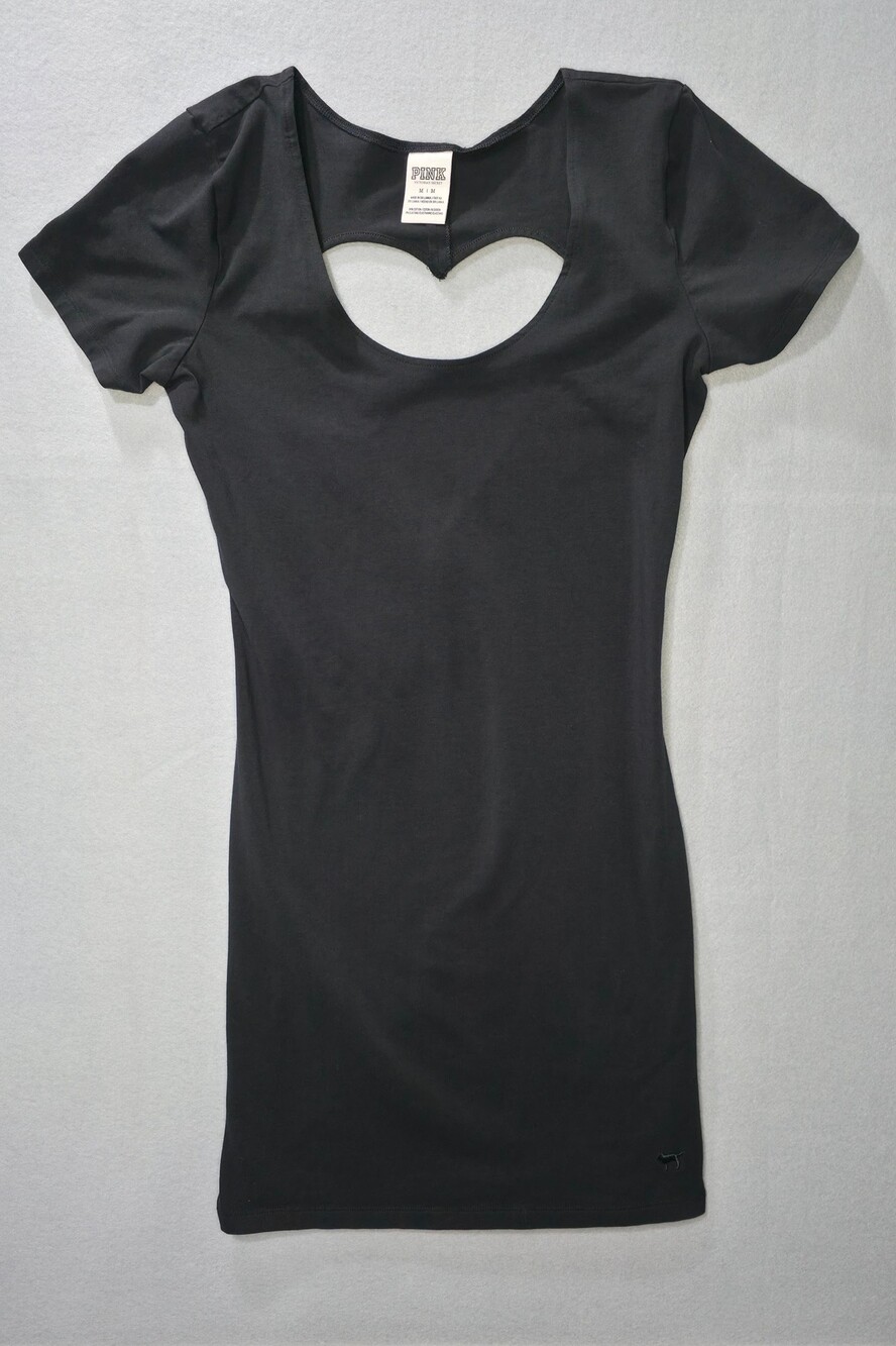 Victoria's Secret  PINK Heart Cutout Bodycon Dress in Black - Size M